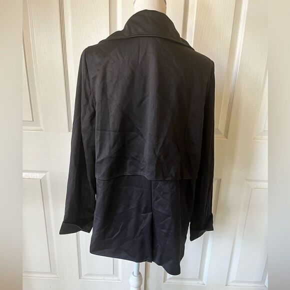 Adrianna Papell Black Trench Jacket with Back Yoke - Picture 7 of 12